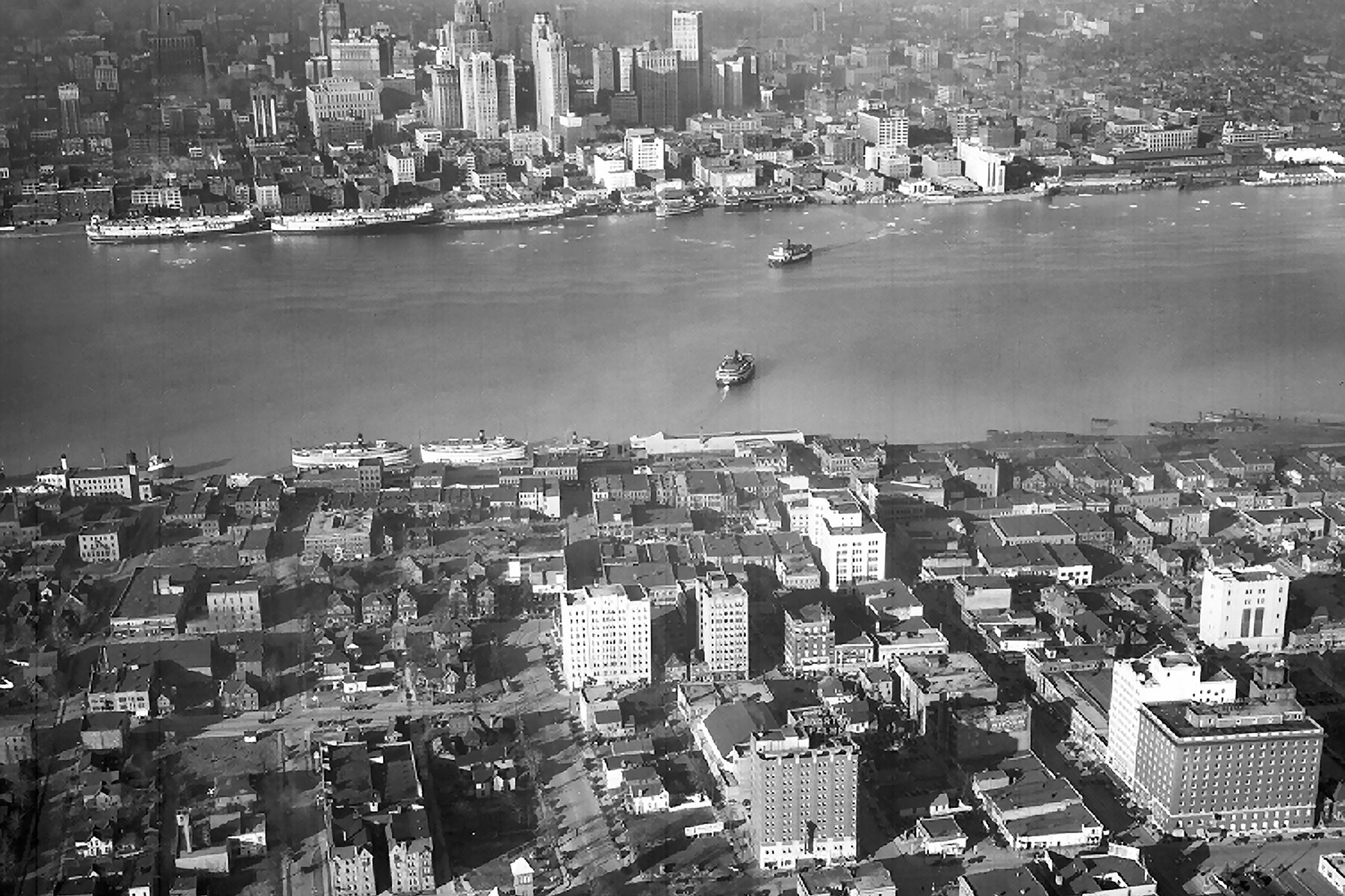 Aerial of Windsor - Detroit - Downtown Windsor