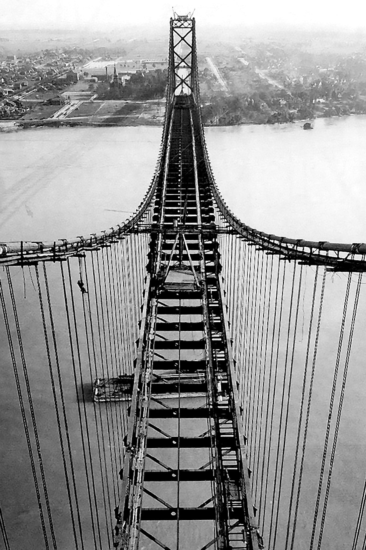View of The Building of the Ambassador Bridge (1927)