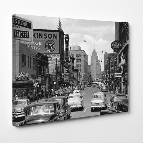 Cars on Ouellette Avenue (1950) - Downtown Windsor - Windsor Prints