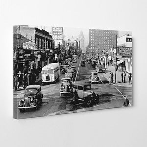 Traffic on Ouellette Avenue & Park Street (1940) - Downtown Windsor - Windsor Prints