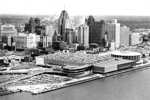 Aerial Above Detroit Skyline (1962)