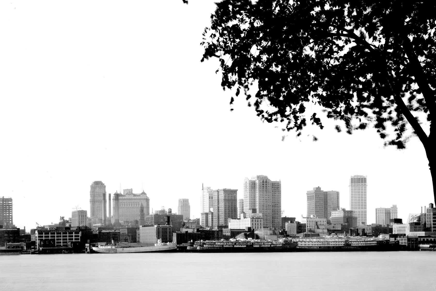 Detroit Skyline From Windsor (1930)