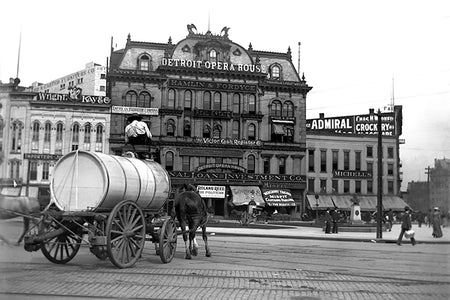 Horse Drawn Wagon in Front of The Detroit Opera House (1922)