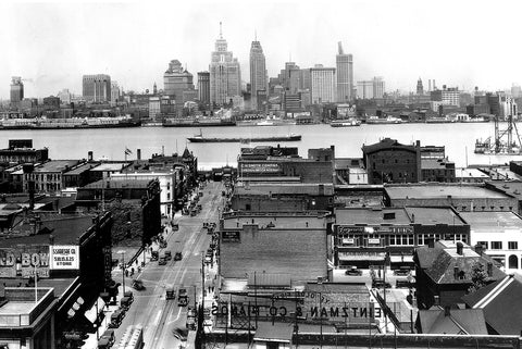 Aerial of Windsor & Detroit Skyline (1920) - Downtown Windsor