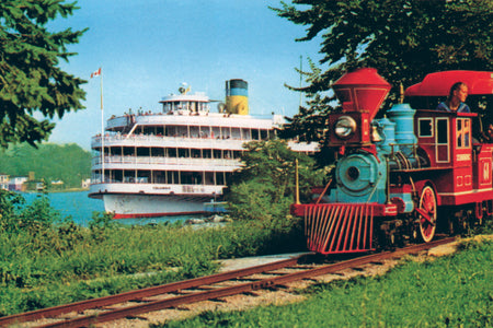 Boblo Island Train With Ferry In Background - Canvas Print