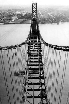 View of The Building of the Ambassador Bridge (1927)