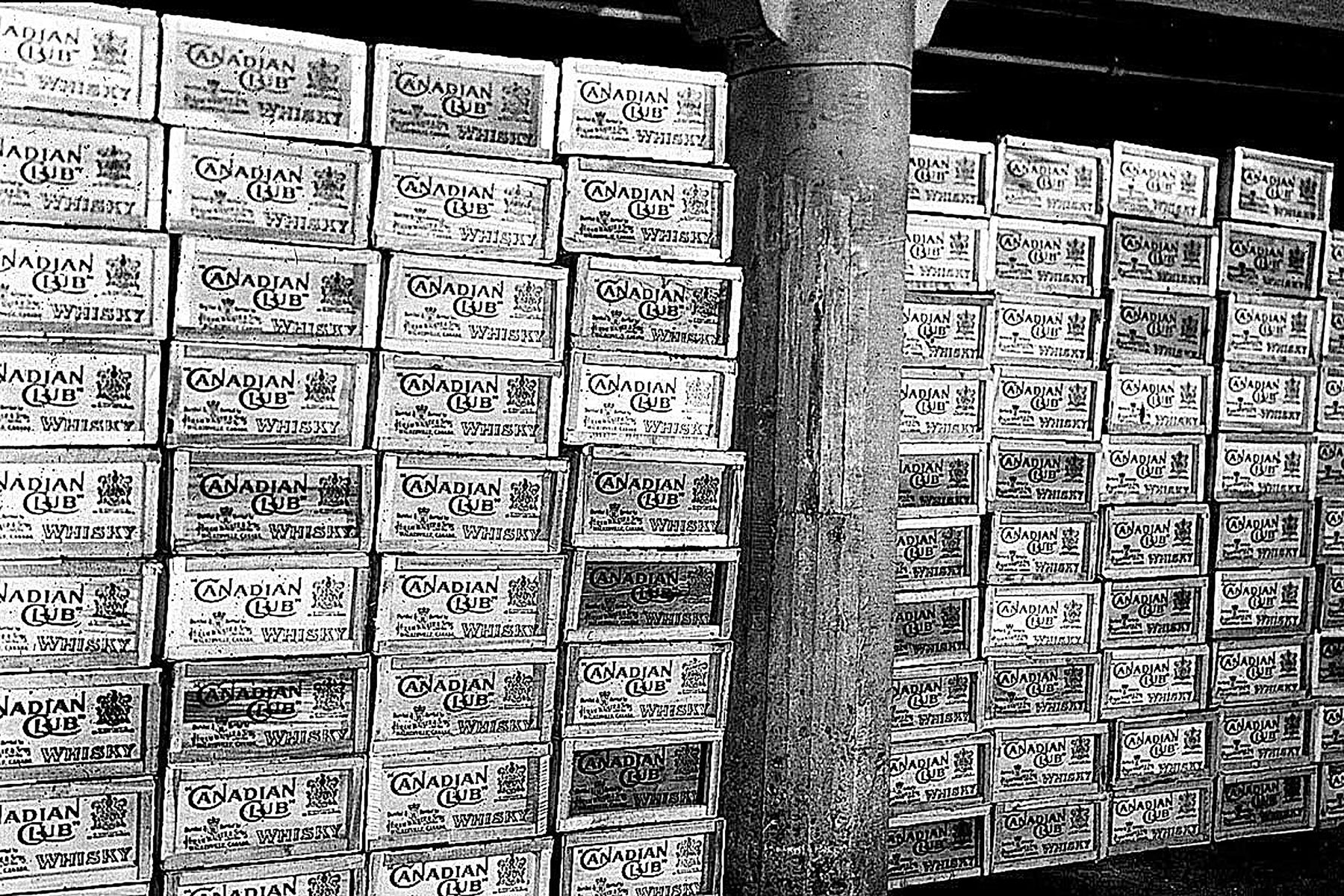 Vintage Canadian Club Cases Stacked (1920) - Walkerville
